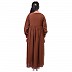 Umbrella abaya with frills- Rust brown